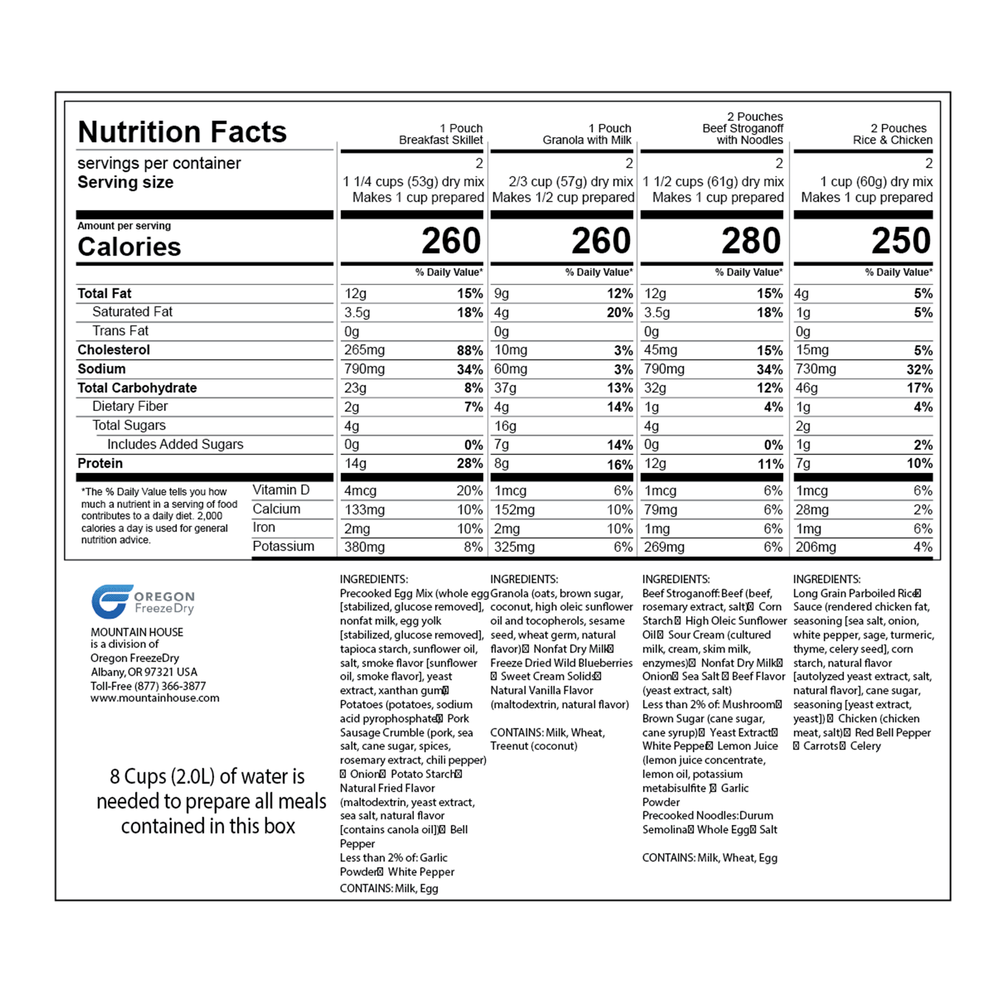 Mountain House Weekender Adventure Camping & Emergency Food Kit, 2-Day, 6 Pack, 12 Servings