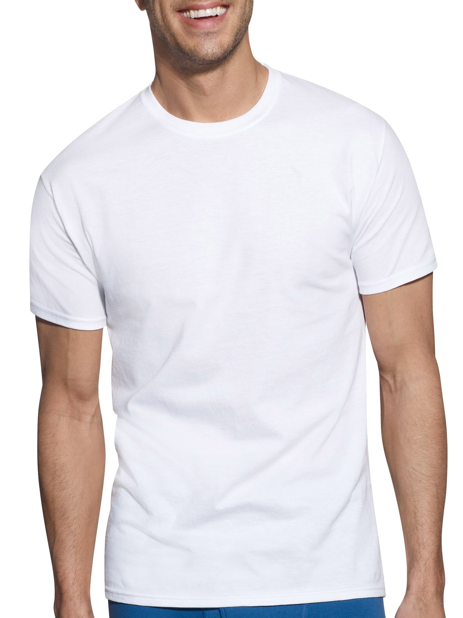 10 Pack Hanes Men's Super Value Pack White Crew T-Shirt - slvhasitall