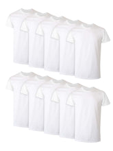 Load image into Gallery viewer, 10 Pack Hanes Men&#39;s Super Value Pack White Crew T-Shirt - slvhasitall
