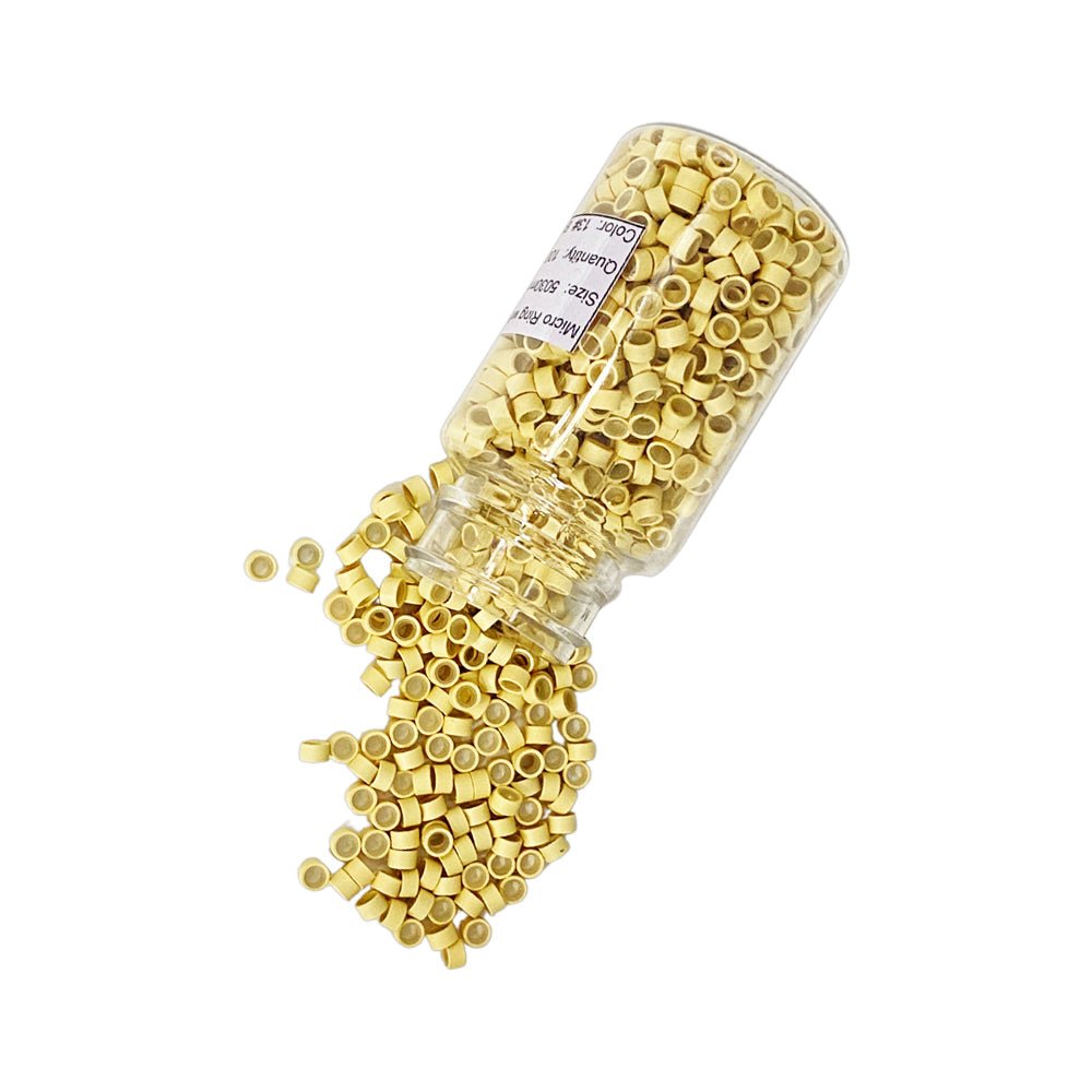 100 Pcs Blonde Premium Silicone Micro Rings Beads 5mm I Tip Hair Extensions Tools - slvhasitall
