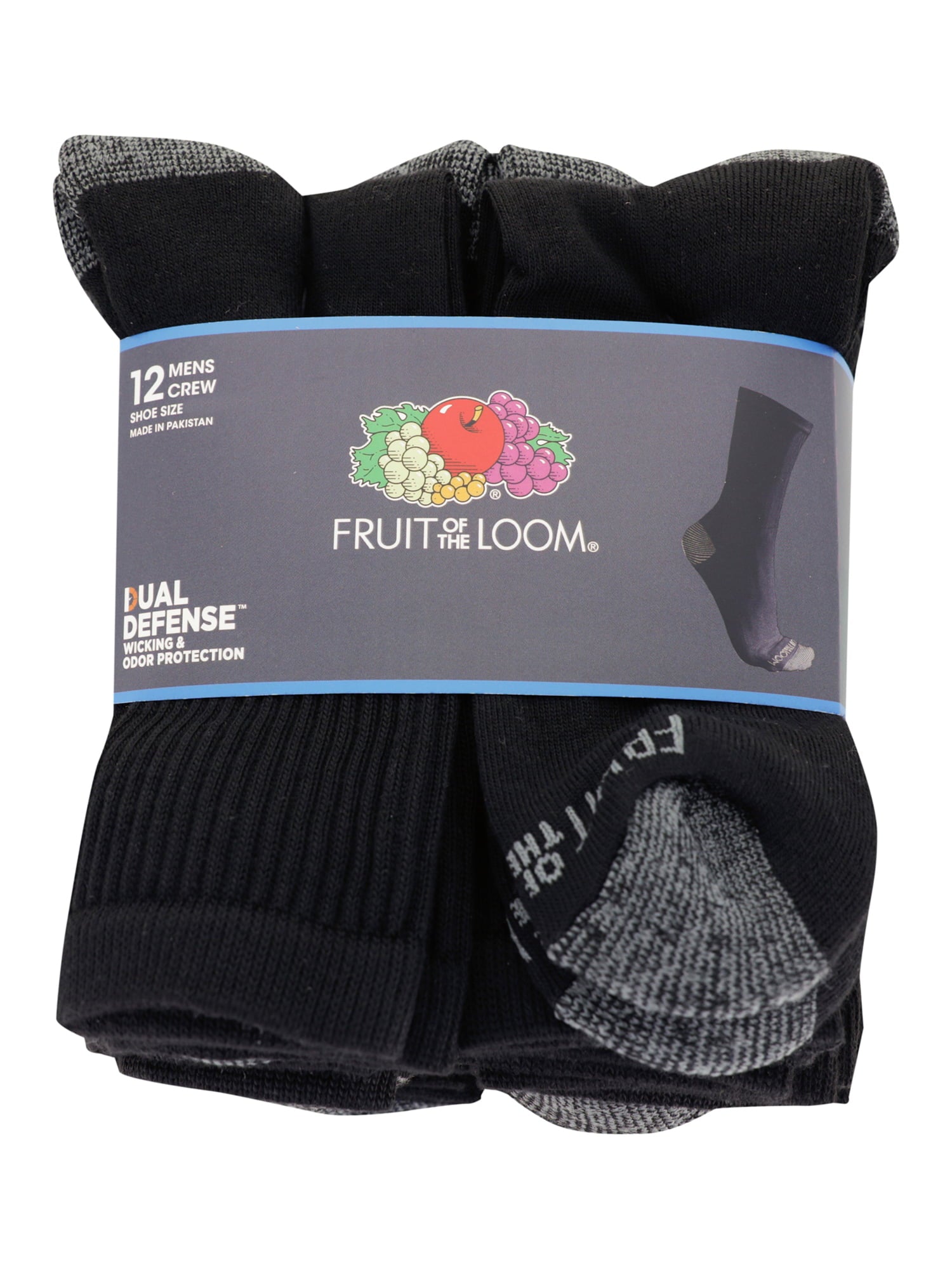 12 PACK FRUIT OF THE LOOM ATHLETIC SOCKS - slvhasitall