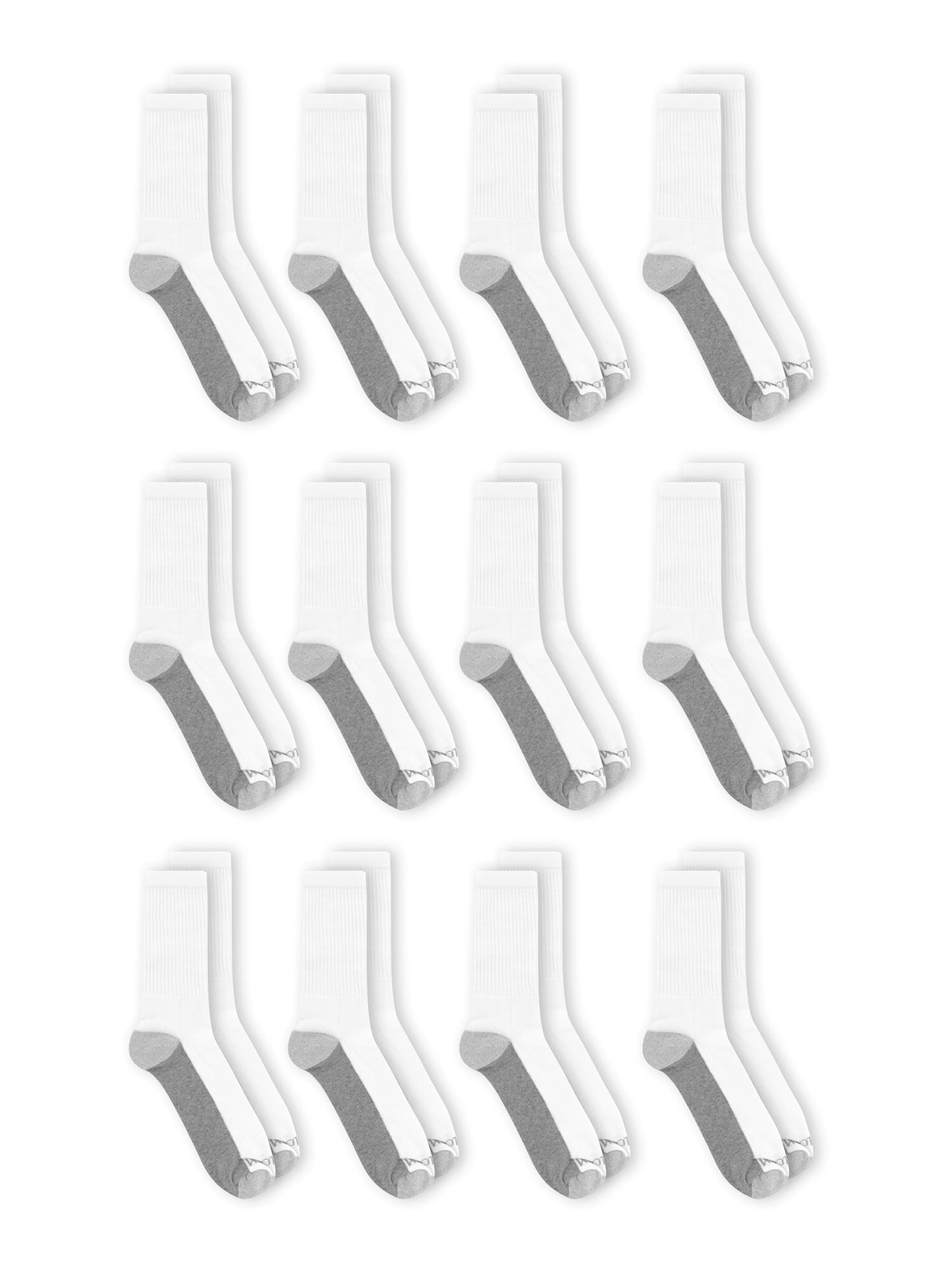 12 PACK FRUIT OF THE LOOM ATHLETIC SOCKS - slvhasitall