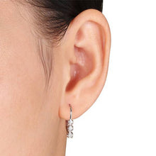 Load image into Gallery viewer, 1 2ct 3 Stone Diamond Earrings 14K White Gold
