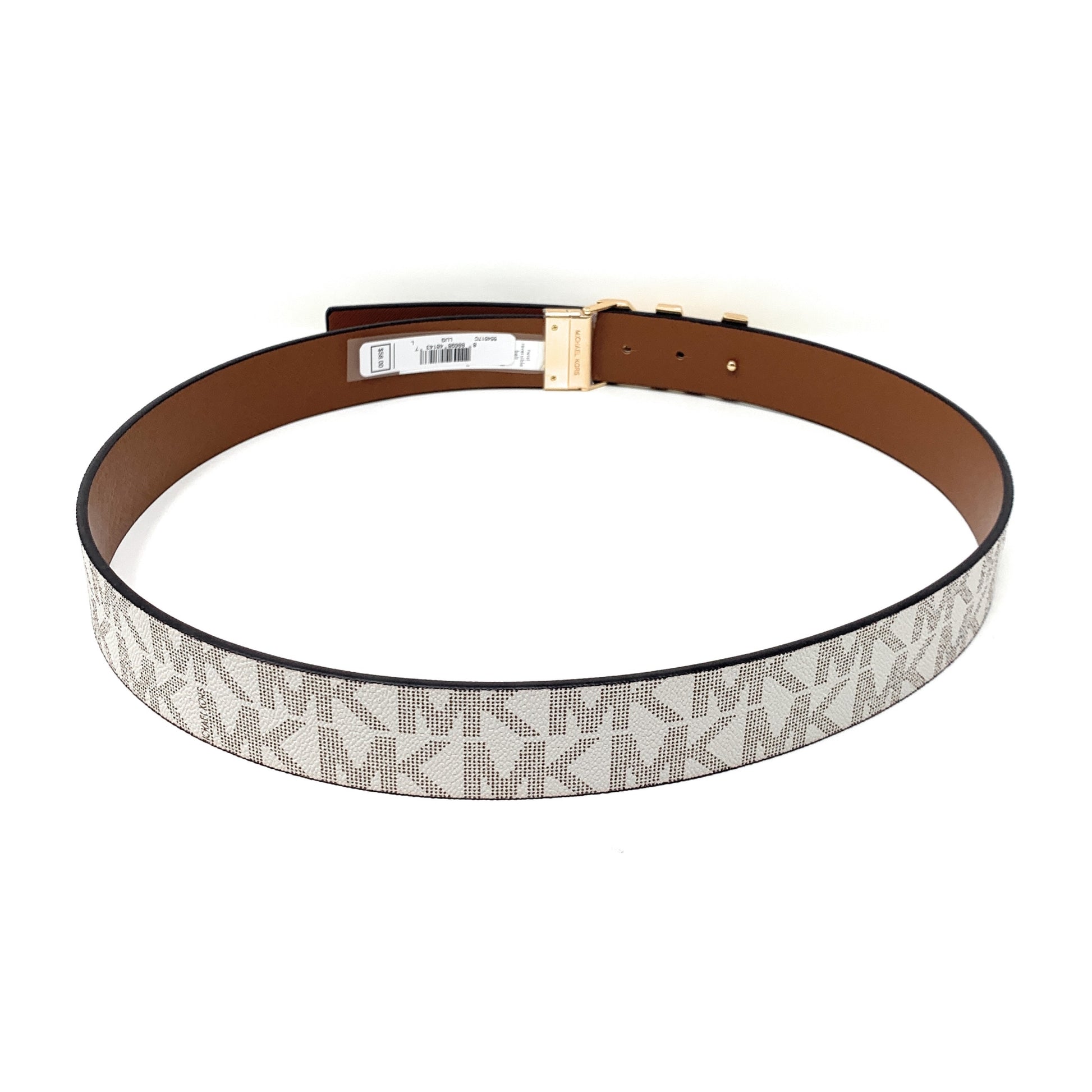 Michael Kors  MK Logo Plaque (X-Large, Vanilla/Luggage)