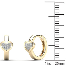 Load image into Gallery viewer, 14K Real Solid Gold Diamond Hoop Earrings Yellow Gold 0.07 ctw - slvhasitall
