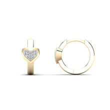 Load image into Gallery viewer, 14K Real Solid Gold Diamond Hoop Earrings Yellow Gold 0.07 ctw - slvhasitall
