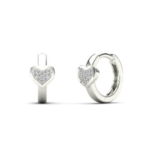 Load image into Gallery viewer, 14K Real Solid Gold Diamond Hoop Earrings Yellow Gold 0.07 ctw - slvhasitall
