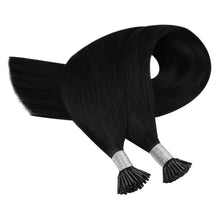 Load image into Gallery viewer, I Tip Hair Extensions Remy Human Hair 24 inch Jet Black
