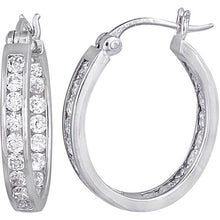 画像をギャラリービューアに読み込む, CZ 14kt Yellow Gold over Sterling Silver Hoop Earrings - slvhasitall
