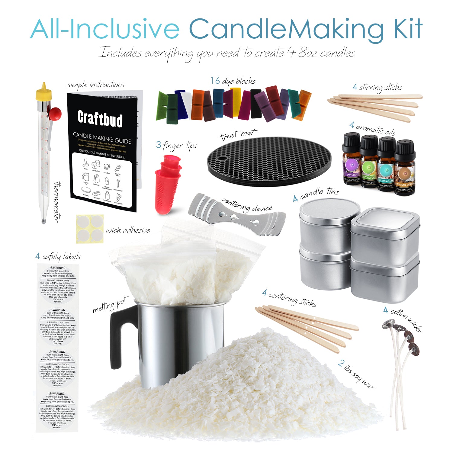 CraftBud Complete DIY Candle Making Kit