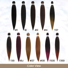 Load image into Gallery viewer, Pre-Stretched Braiding Hair Extensions Black - 16 inch 6 Packs
