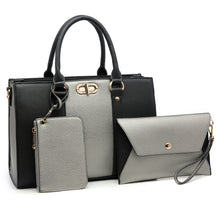 画像をギャラリービューアに読み込む, Dasein 3Pcs Set Women Fashion Satchel with Matching Wallet and Wristlet
