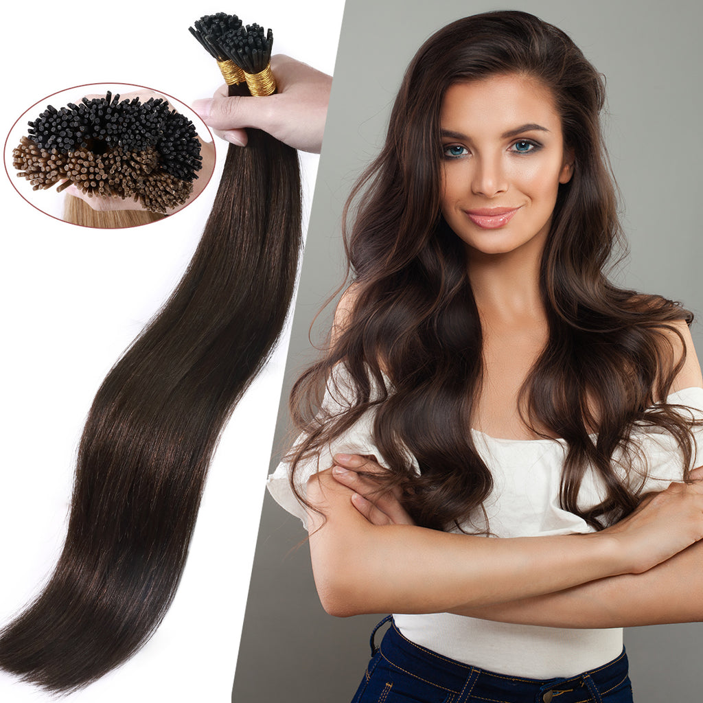 I Tip Hair Extensions Human  Highlight Remy Straight Hair Extensions
