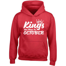 画像をギャラリービューアに読み込む, Kings Are Born In October Crown Printed Hoodie Best Birthday Gift Color Red Small

