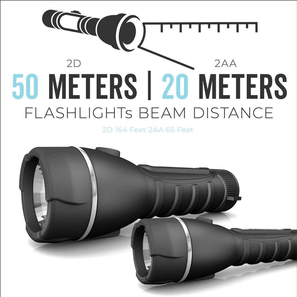 Rayovac Brite Essentials Two AA and Two D Robust Rubberized LED Flashlight Multipack
