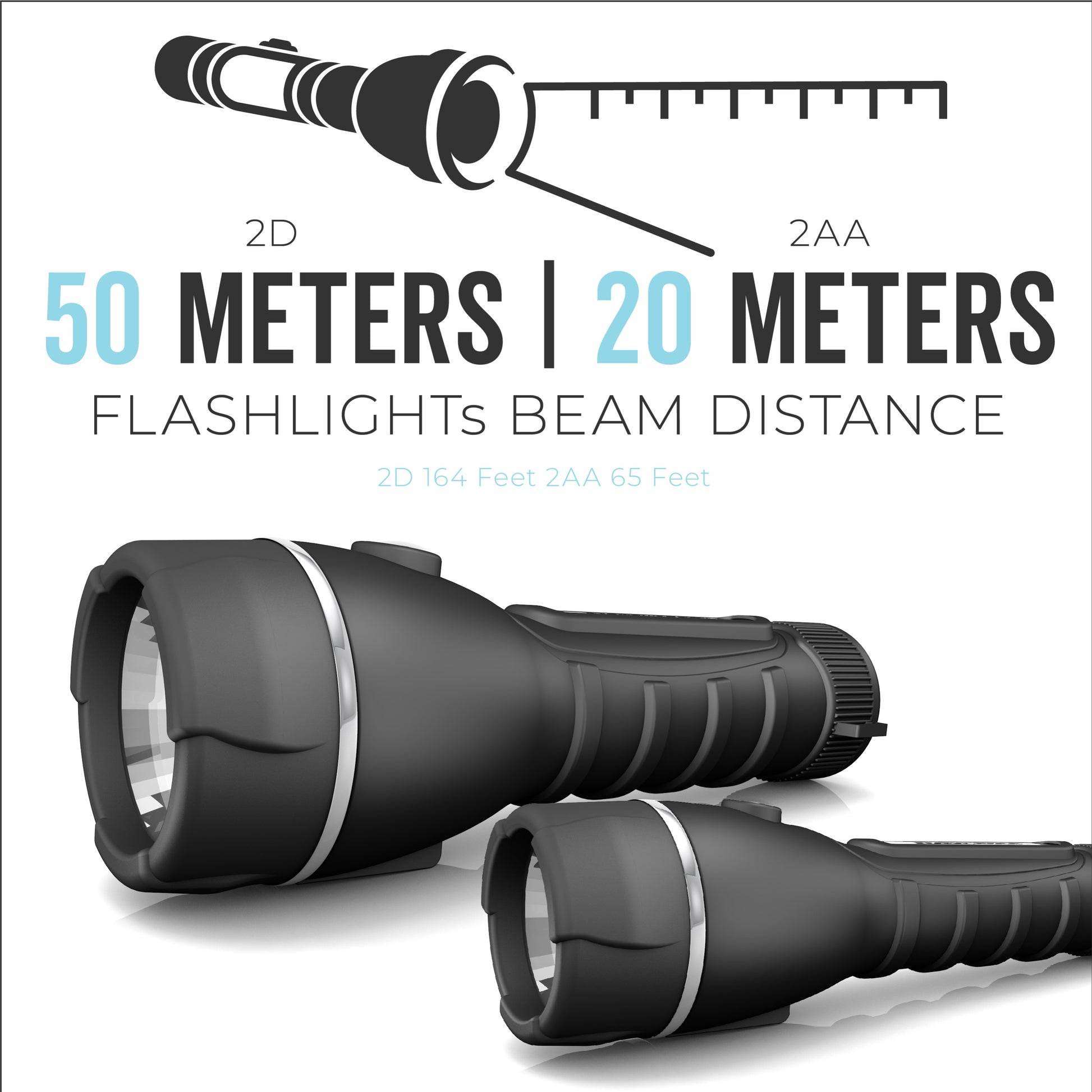 Rayovac Brite Essentials Two AA and Two D Robust Rubberized LED Flashlight Multipack