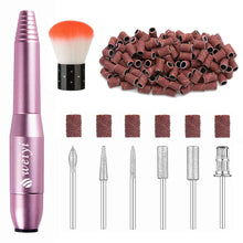画像をギャラリービューアに読み込む, Portable Manicure Pedicure Nail File Drill Kit Set with Sanding Bands- Pink
