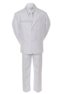 7pcs Boys Formal Wedding White Suits