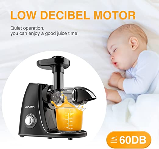 Aucma Slow Juicer Machine (Iiron Black)