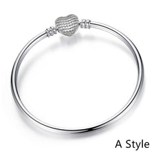 Load image into Gallery viewer, Fit Original Bracelet New Fashion 925 Sterling Silver Heart Love Snake Chain Bracelet
