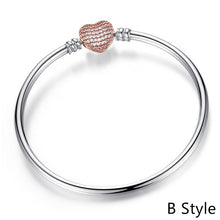 Load image into Gallery viewer, Fit Original Bracelet New Fashion 925 Sterling Silver Heart Love Snake Chain Bracelet
