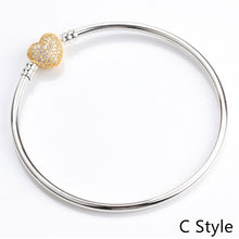 Load image into Gallery viewer, Fit Original Bracelet New Fashion 925 Sterling Silver Heart Love Snake Chain Bracelet
