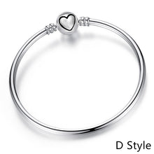 Load image into Gallery viewer, Fit Original Bracelet New Fashion 925 Sterling Silver Heart Love Snake Chain Bracelet
