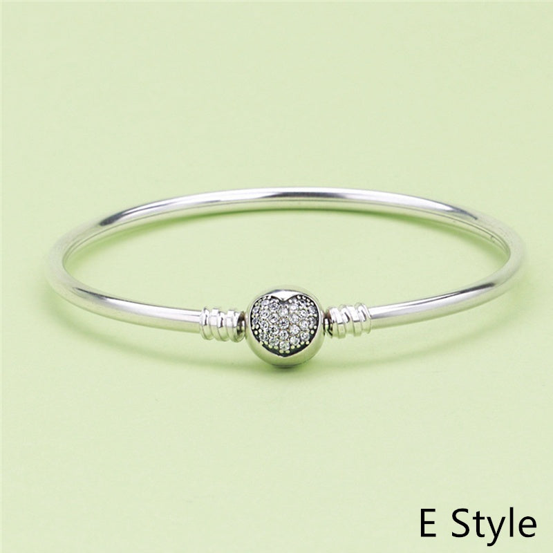 Fit Original Bracelet New Fashion 925 Sterling Silver Heart Love Snake Chain Bracelet