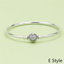 Load image into Gallery viewer, Fit Original Bracelet New Fashion 925 Sterling Silver Heart Love Snake Chain Bracelet
