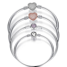 Load image into Gallery viewer, Fit Original Bracelet New Fashion 925 Sterling Silver Heart Love Snake Chain Bracelet

