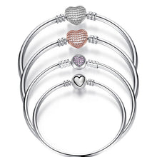 Load image into Gallery viewer, Fit Original Bracelet New Fashion 925 Sterling Silver Heart Love Snake Chain Bracelet
