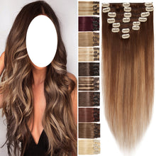 Load image into Gallery viewer, Benehair 100% Real Remy Human Hair Extensions Clip In 8Pcs
