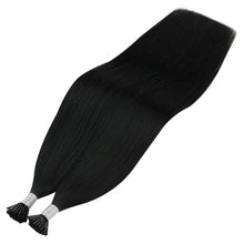 Load image into Gallery viewer, I Tip Hair Extensions Remy Human Hair 24 inch Jet Black
