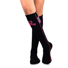 Load image into Gallery viewer, TeeHee Breast Cancer Awareness Cotton Knee High Socks
