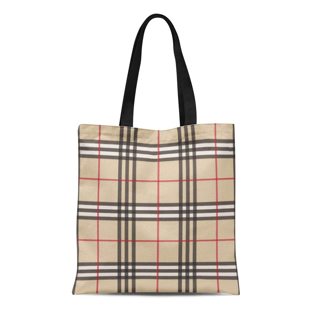 SIDONKU Canvas Red Shoulder Grocery Tote Bags