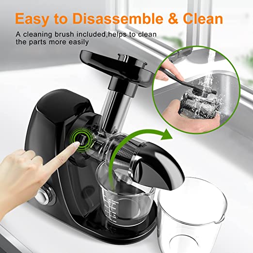 Aucma Slow Juicer Machine (Iiron Black)