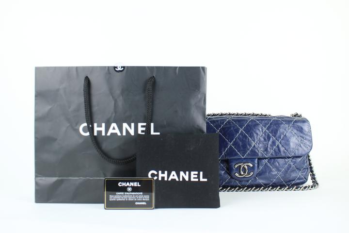Chanel Quilted Surpique Classic Flap Shoulder Bag