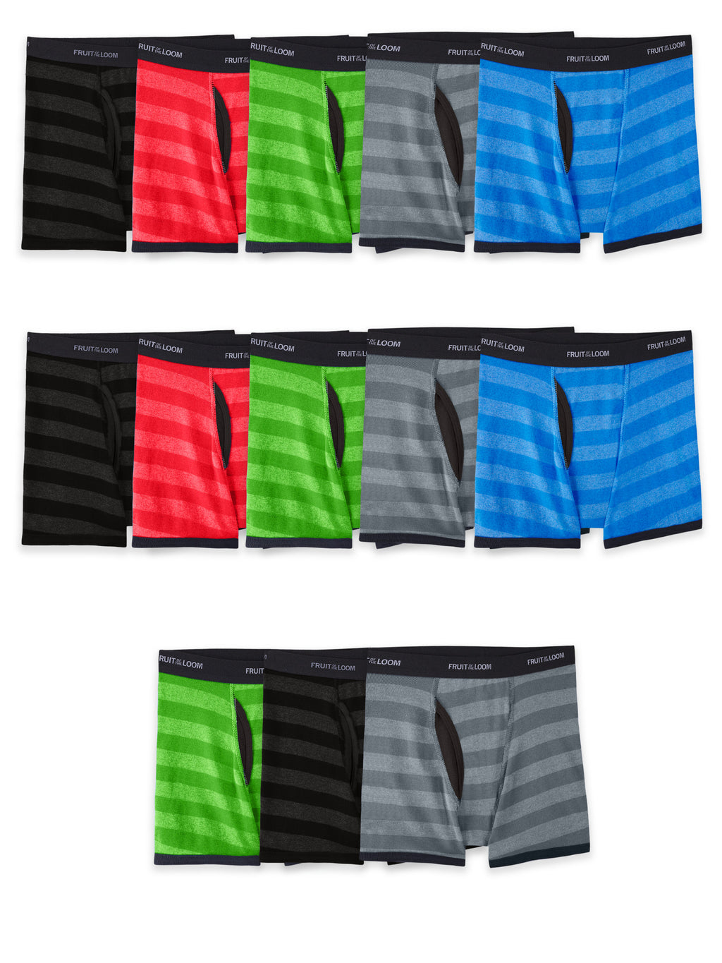 Fruit of the Loom Boys 7 Pack Striped Boxer Brief