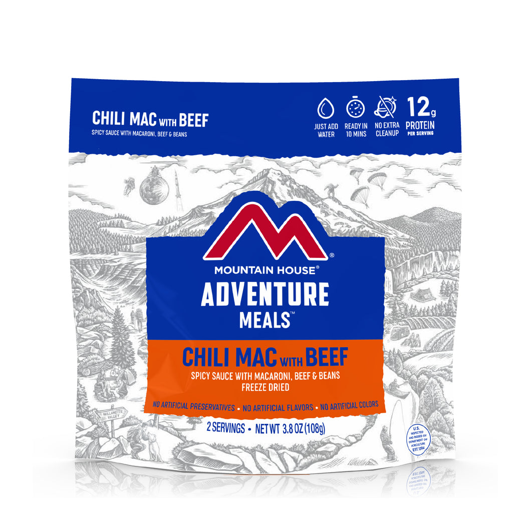 Mountain House Chili Mac w/Beef, Freeze-Dried Camping Food 2-Serving