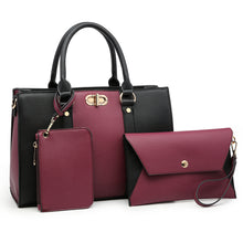 画像をギャラリービューアに読み込む, Dasein 3Pcs Set Women Fashion Satchel with Matching Wallet and Wristlet
