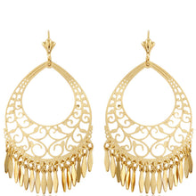 Load image into Gallery viewer, Peermont 18K Gold Plated Gold Filigree Cut-out Dangling Earrings
