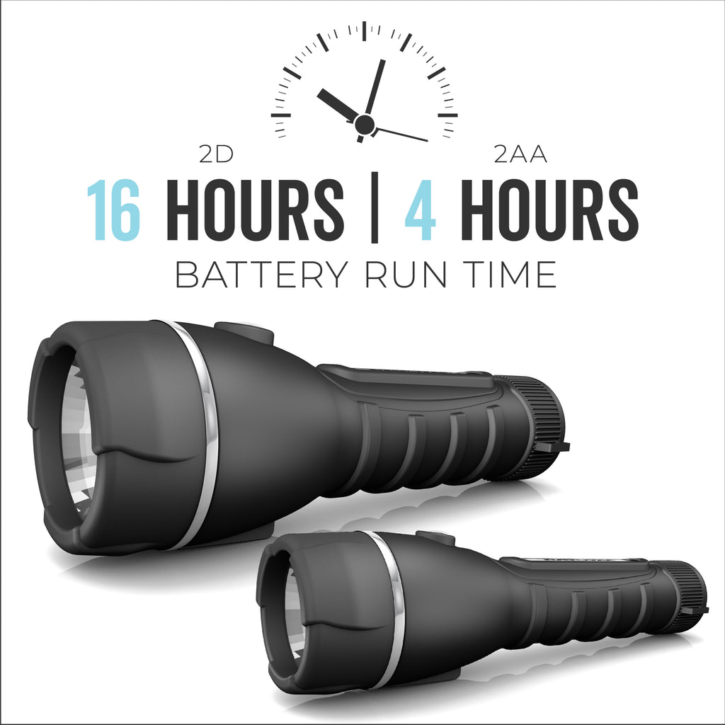 Rayovac Brite Essentials Two AA and Two D Robust Rubberized LED Flashlight Multipack