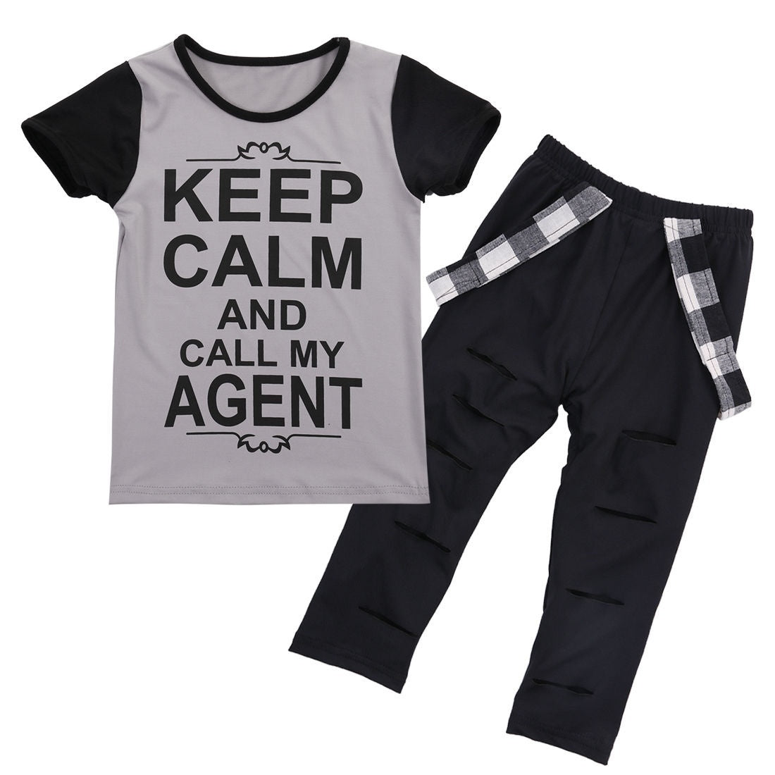 Fashion Girls Clothes Short Sleeve Tops Leggings Pants Outfits 2-7T