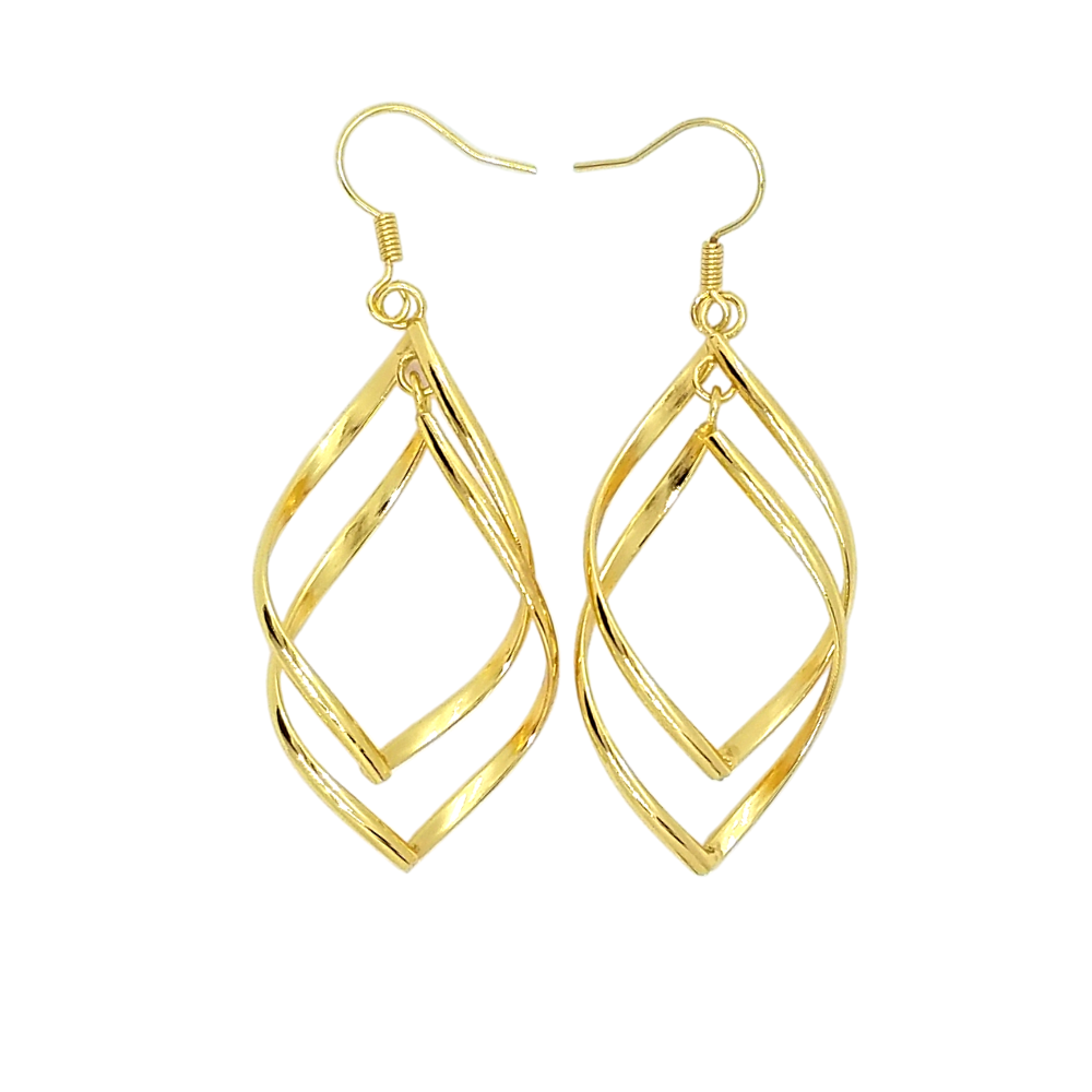 Sterling Silver Interlocking Diamond Spirals Earrings