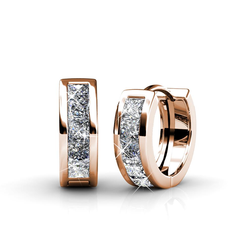 C & C Giselle Promise18k Rose Gold Plated Small Hoop Earrings