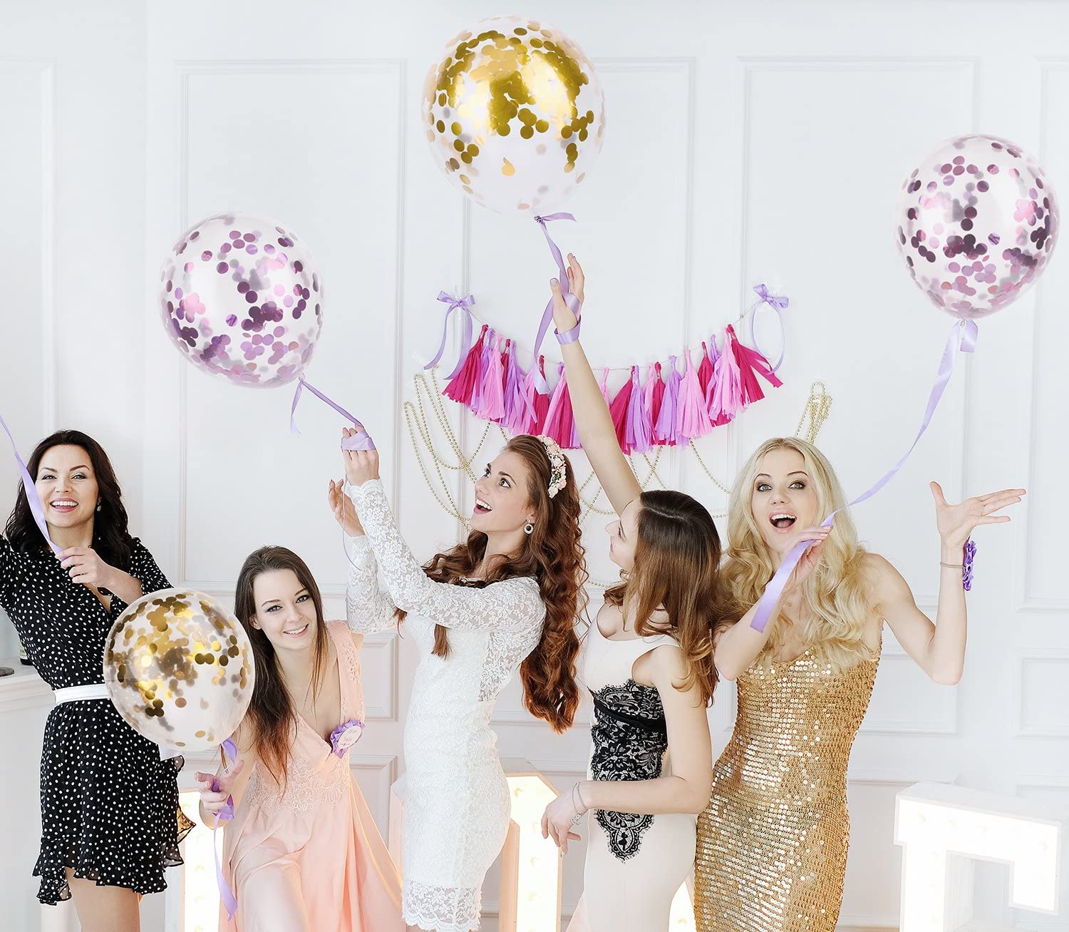 MESHA Confetti Balloons 12 Inches Party Balloons 2 Colors Pack of 20