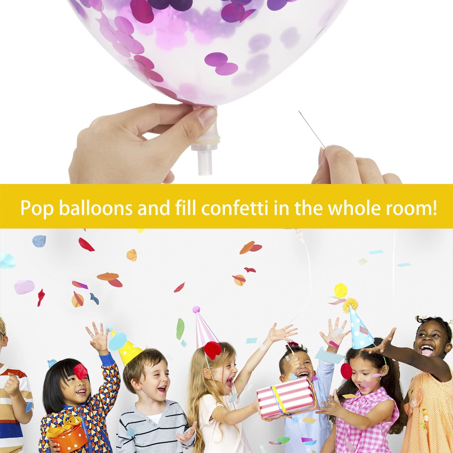 MESHA Confetti Balloons 12 Inches Party Balloons 2 Colors Pack of 20