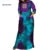 Dashiki African Applique Print Long Dresses With 2 Pockets