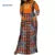 Dashiki African Applique Print Long Dresses With 2 Pockets