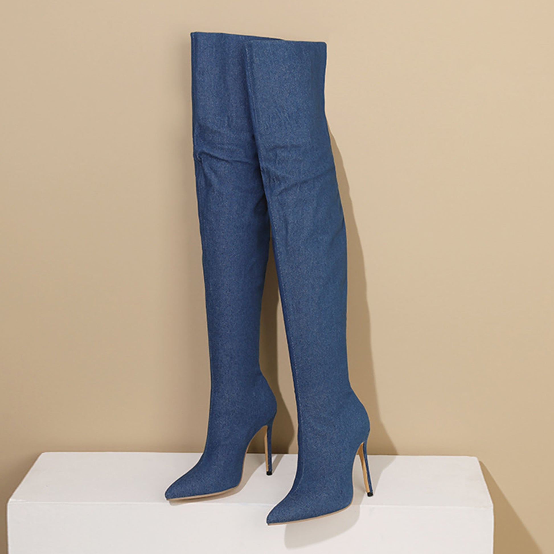 Winter Over The Knee Denim Women Boots